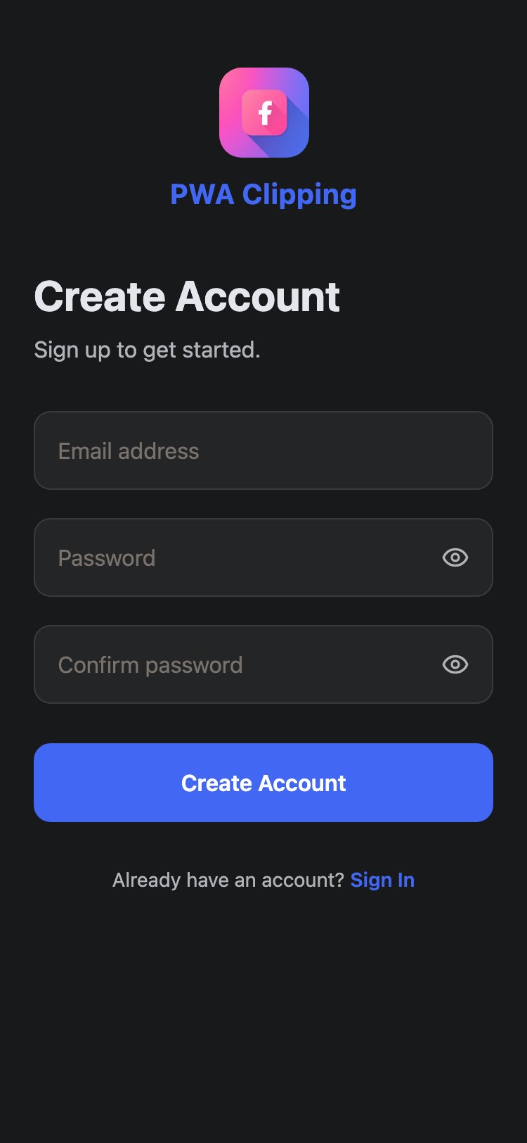 PWA Clipping screen 2